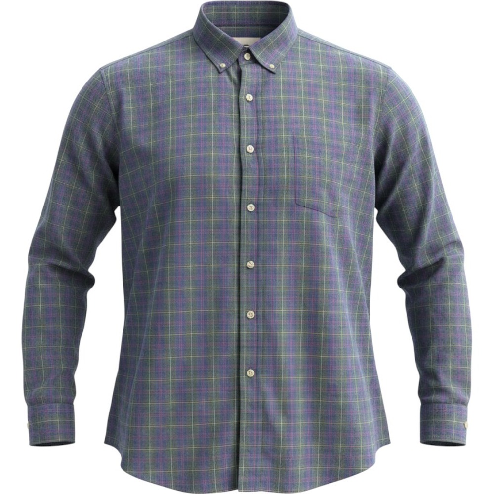 Southern Classics Mens Plaid Button Down Shirt Blue Green Purple Long Sleeve M